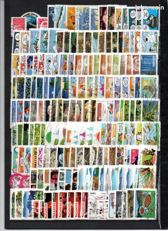 Lot de 1000 timbres adhésifs de France oblitérés (image 1)