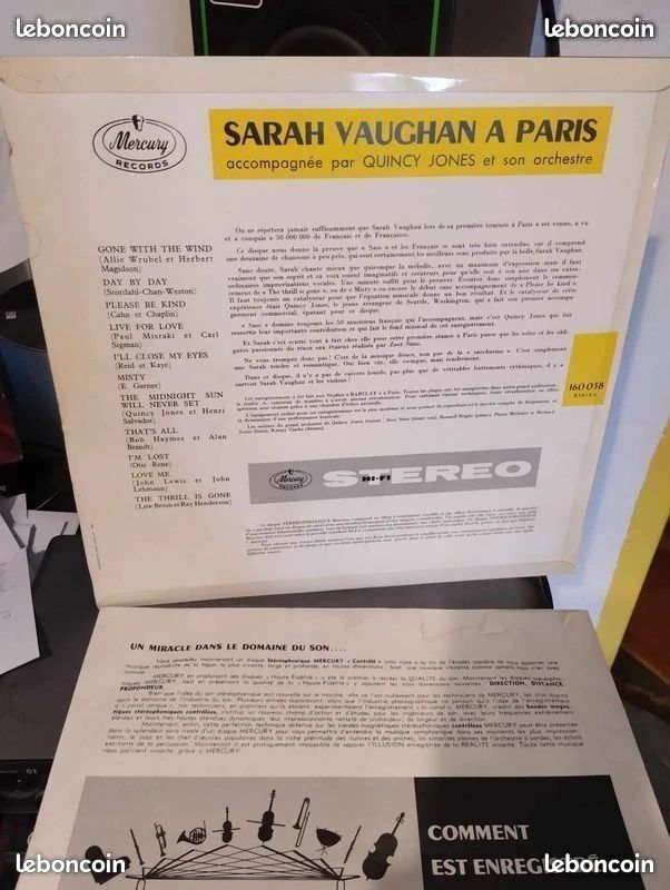 Sarah Vaughan - Sarah Vaughan À Paris Pressage France 1960 (Jazz) Album 33Tours (image 4)