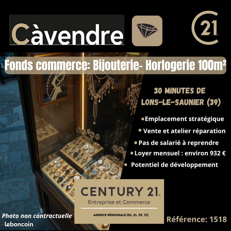 Bijouterie, fonds de commerce, horlogerie 100 m² LONS LE SAUNIER (image 1)