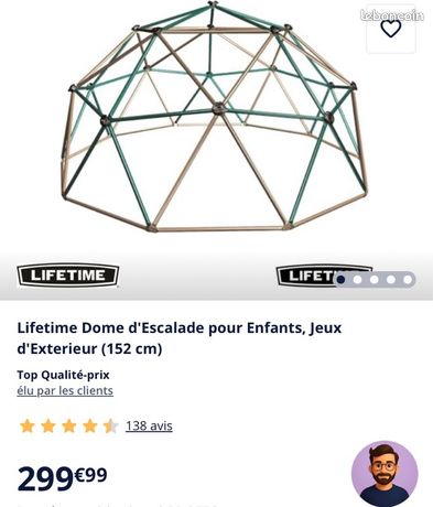Dôme D'Escalade Lifetime Pour Enfants - Structure Géométrique Extérieur - Acier Galvanisé - 3-10 Ans