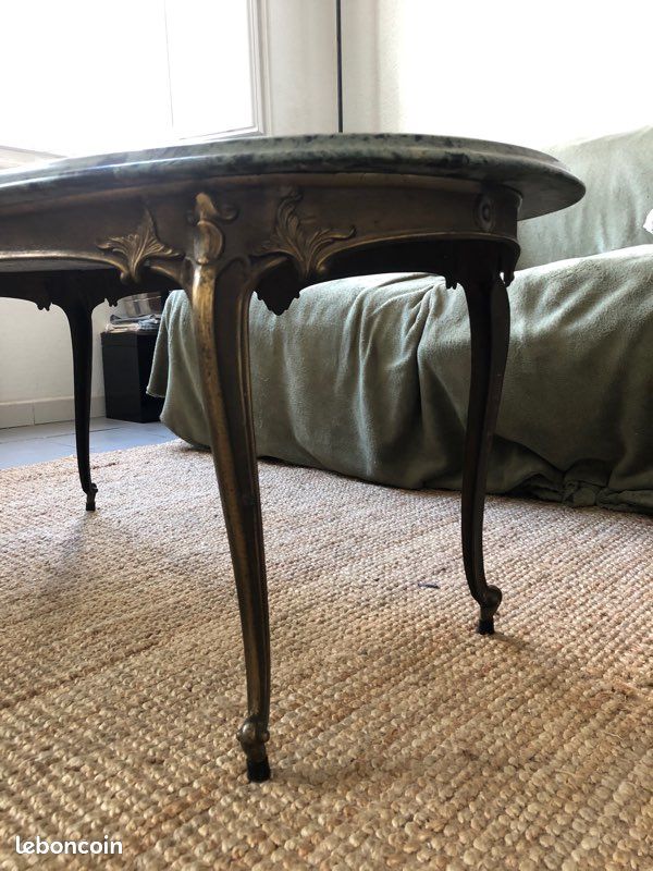 Table basse en marbre vert (image 3)