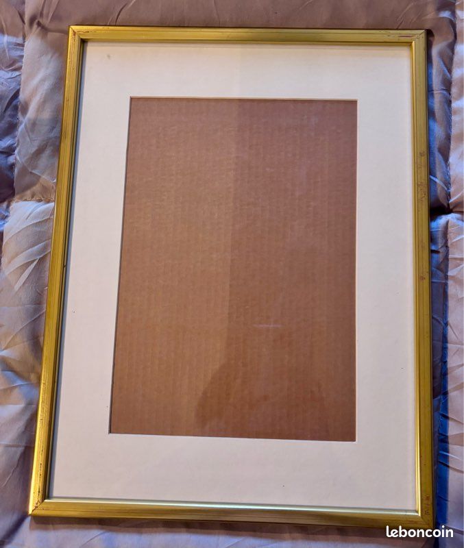 Cadre bords inversés bois dorure feuille d'or 55,5x41,5 pour tableau: 6P 41x27 cm SB