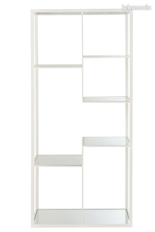 Etagere 5 Planches Metal/Verre Blanc (7621) (image 2)