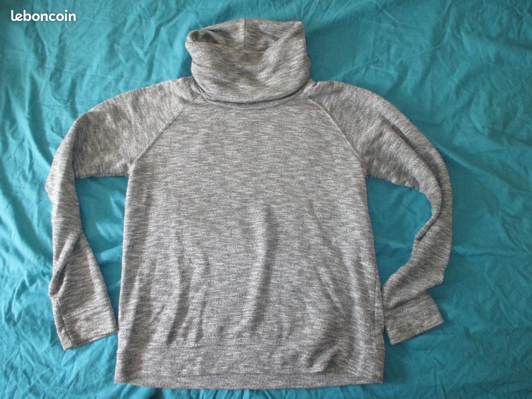 Haut gris chiné avec col marque Jennifer taille M - manque juste un cordon au niveau du col (image 1)