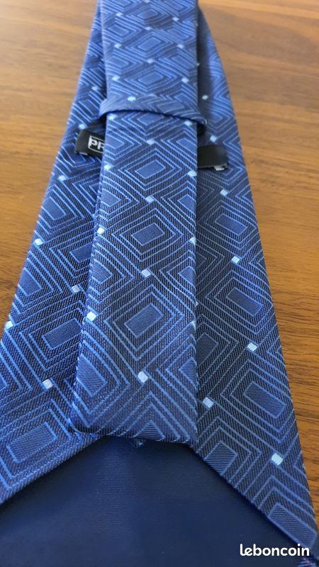 Lot de 3 cravates 100% soie (bleu et gris) (image 3)