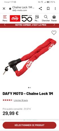 Chaîne Lock 1M Dafy Moto moto : , chaîne de moto