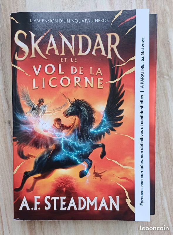 épreuves non corrigées : Skandar et le vol de la licorne - Tome 1 - par A.F. Steadman (image 1)
