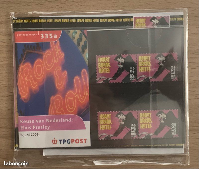Elvis presley heartbreak hotel collector edition + planche 4 timbres tpgpost juin 2006 edition limitee 500 ex 41 titres disc original soundboard recording neuf pochette plastique scellée ultra rare (image 8)