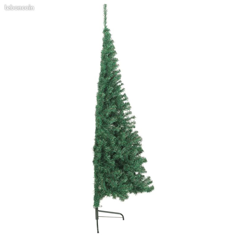 Sapin D'extérieur VidaXL Sapin De Noël Artificiel D'Angle Arbre De Noël Décoration De Noël Jardin Patio Arrière-cour Extérieur Salon Intérieur Vert 210 Cm PVC