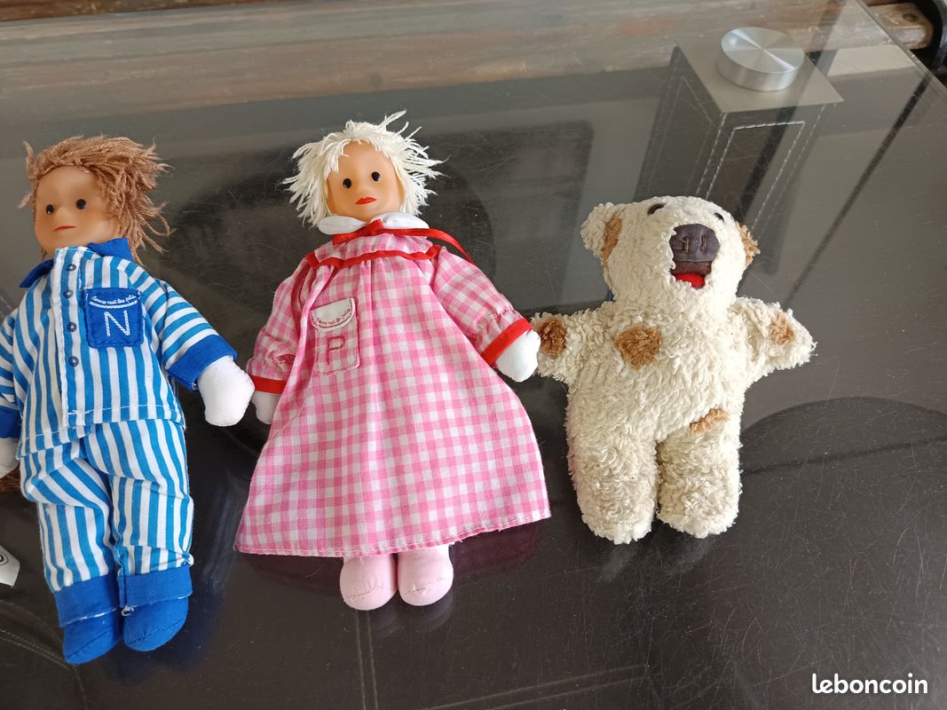 Ensemble Petites Peluches Poupées Nicolas Pimprenelle et Ours