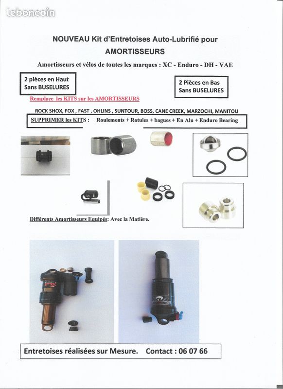 Nouvelles Entretoises amortisseurs VTT (image 3)