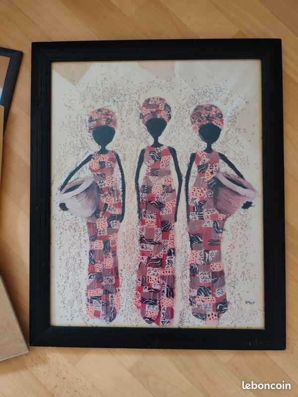Tableau africain et cadre vide (image 1)