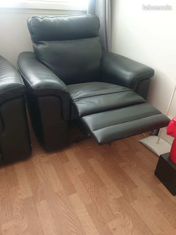 Vente canapé cuir et fauteuil cuir électrique (image 3)