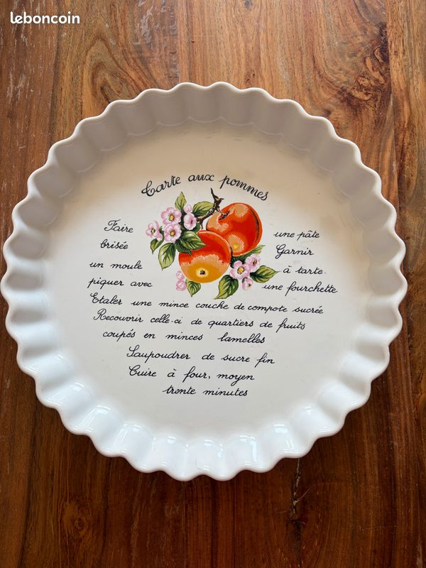 Moule Tarte aux pommes avec recette & dessin 29 cm - Made in France  - TBEG (image 10)