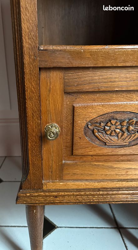 Petit Chevet « Art Déco » avec plateau en marbre (image 3)