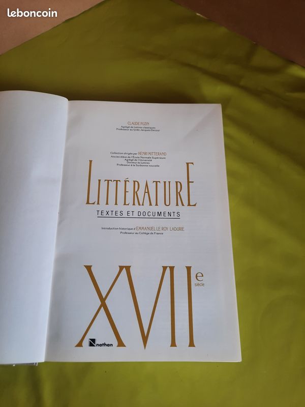 LITTÉRATURE XVIIe SIECLE COLLECTION HENRI MITTERAND (image 2)