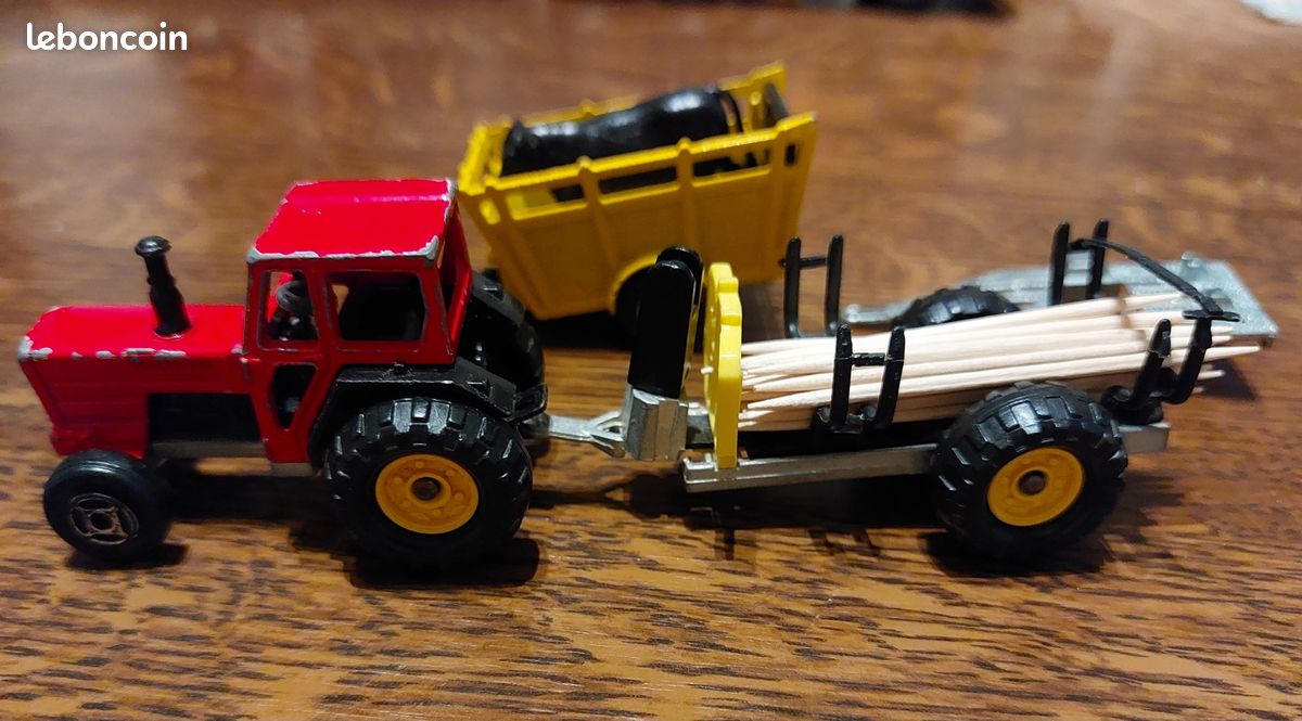 Tracteur & remorque fourragère - MAJORETTE 369 Promo boite