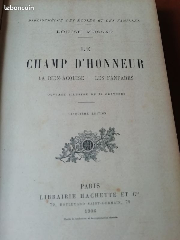 Beau livre ancien le champ d'honneur (image 2)