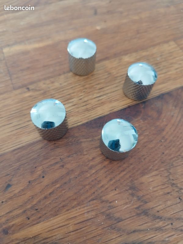 4 boutons en métal chrome neufs pour guitare 🎸 (image 5)