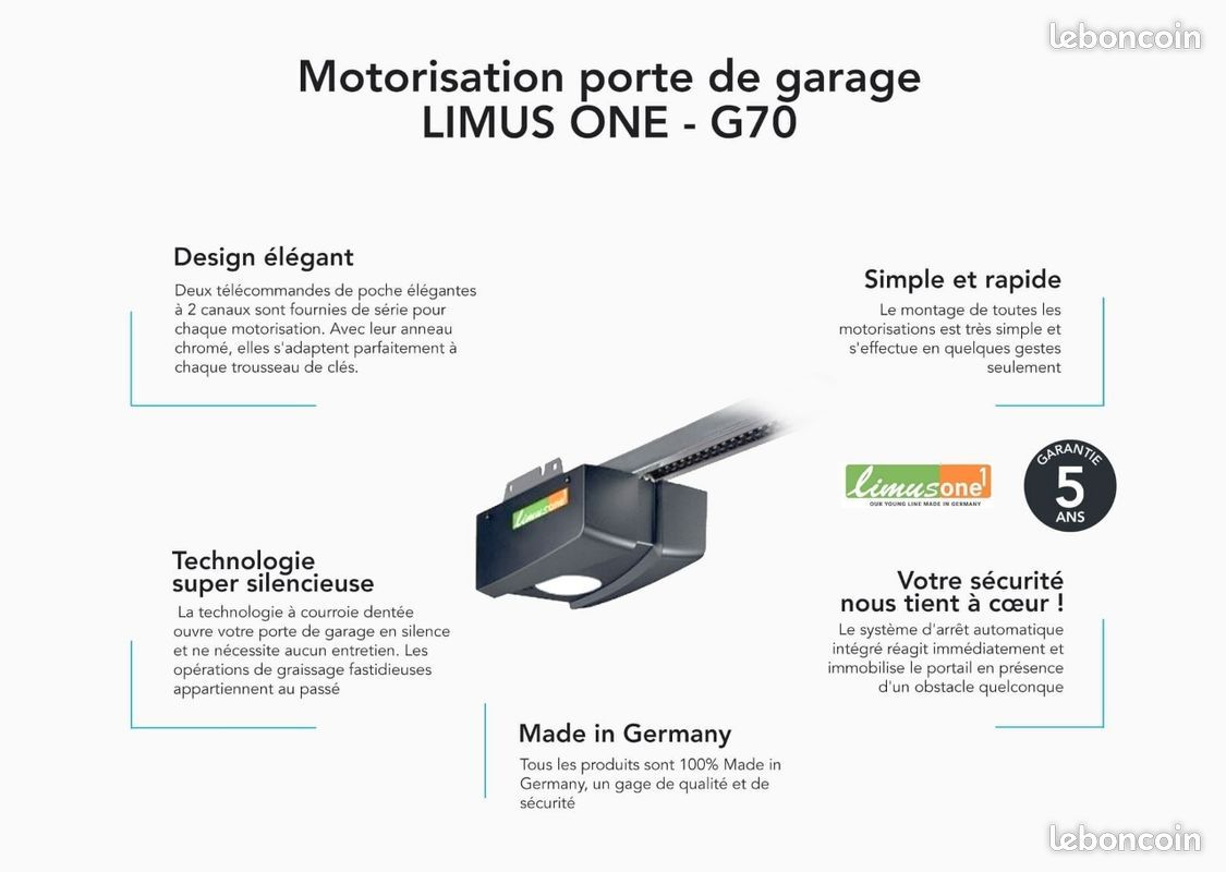 Moteur porte de garage G70 LIMUS ONE (image 3)