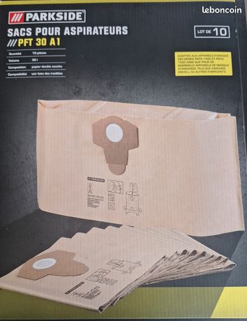 Lot De 6 Sacs D'aspirateur 20L Originaux Parkside PFT A1 - Neuf - Envoi Rapide France