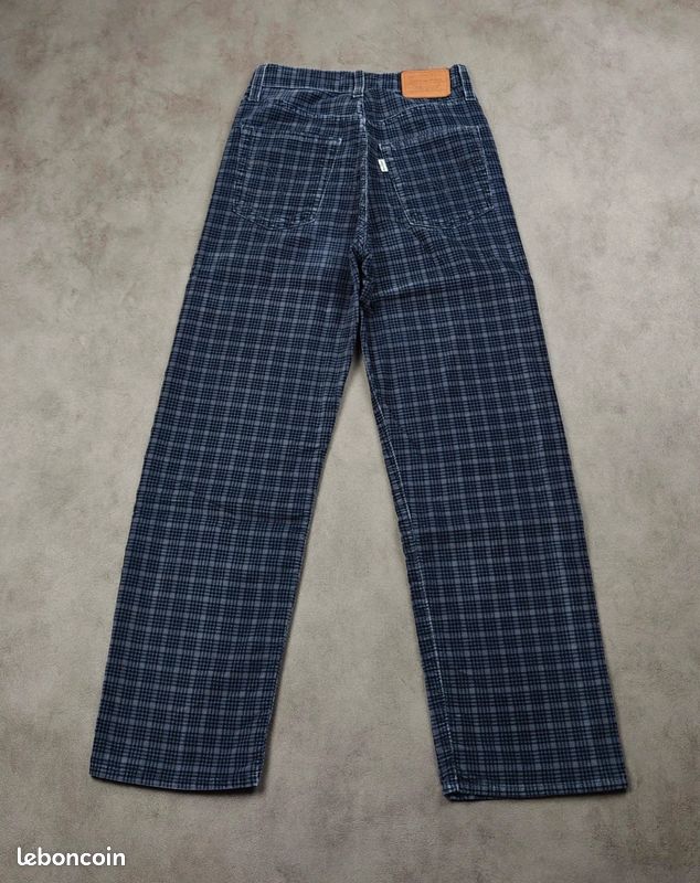 Pantalon Femme Levi's Ribcage Straight Ankle |W23 L27 FR32| taille haute droit carreaux velours #F510 (image 2)