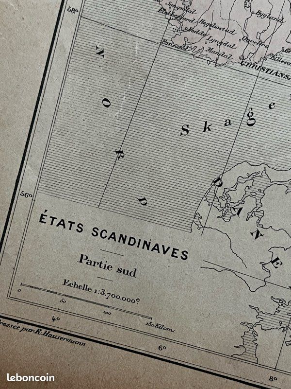 États scandinaves - Carte géographique ancienne (image 2)