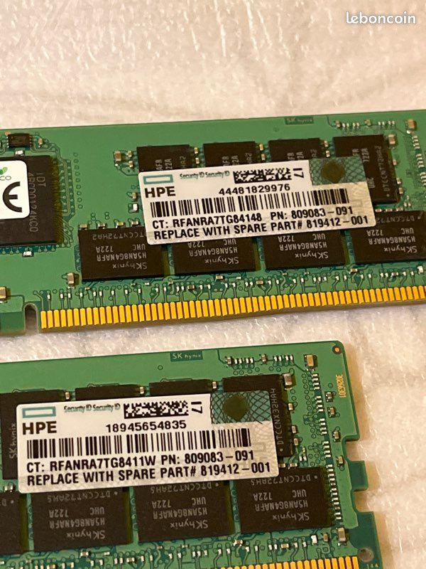 Mémoire RAM Serveur 128 Go DDR4-2666 ECC LRDIMM - Compatible HP L22096-001, Neuve