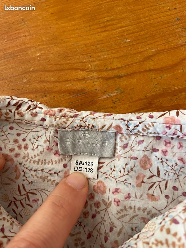 Chemisier Cyrillus fille 8 ans chemise à manches longues (image 2)
