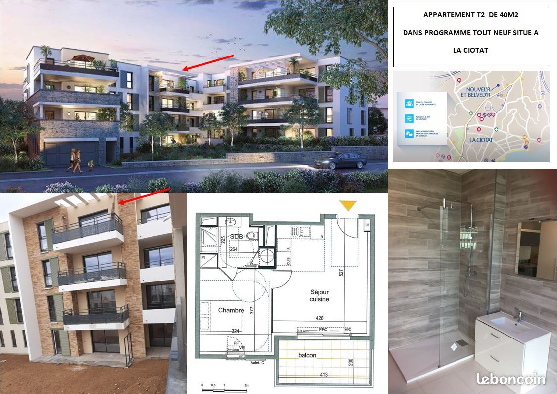 Appartement 2 pièces 40 m² · à La Ciotat · 40 m² · 845 €