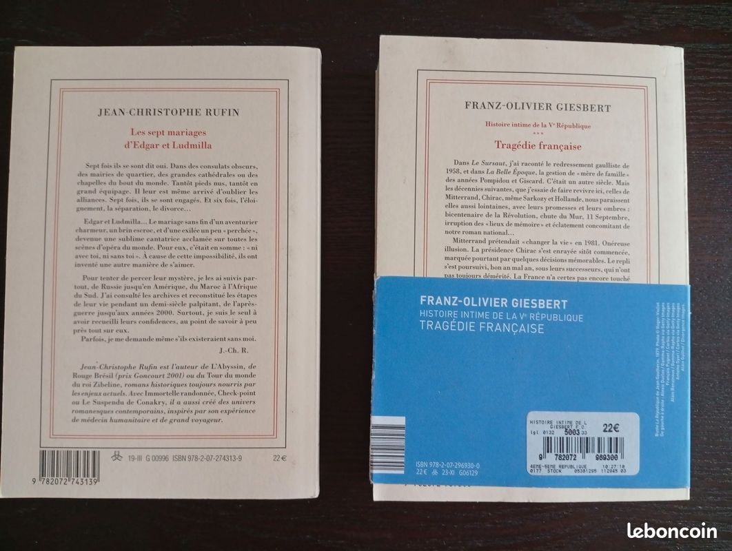 Lot de 2 livres Gallimard (RUFIN et GIESBERT) (image 2)