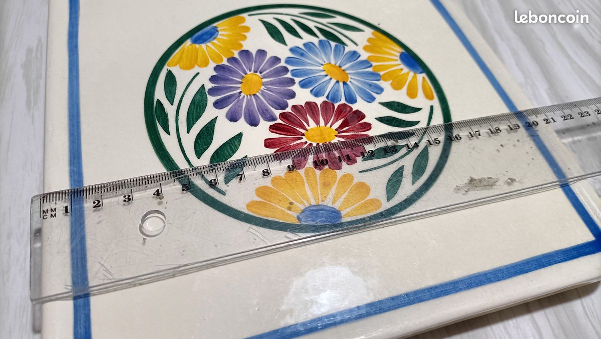 Ancien Dessous De Plat Josetti - Trivette En Céramique Blanche - Vintage Déco