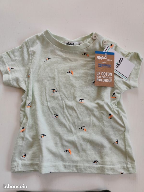 Ensemble Gemo bébé garçon Neuf coton bio (image 2)