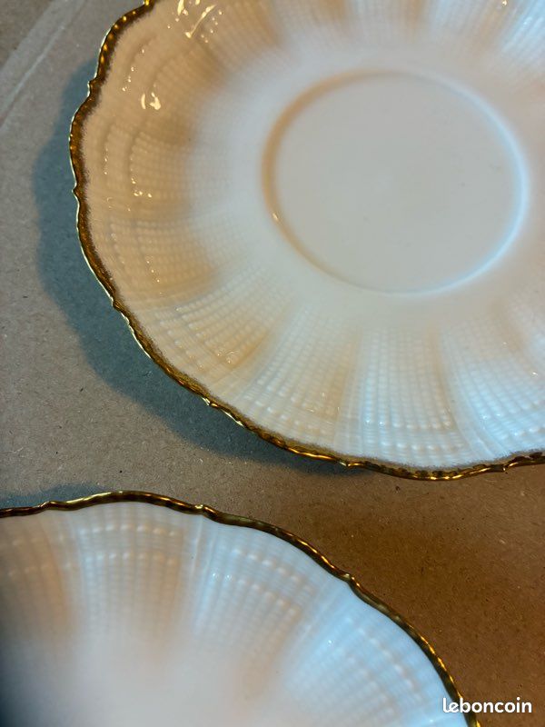 Soucoupes petites assiettes bord doré Giraud porcelaine de Limoges (image 12)
