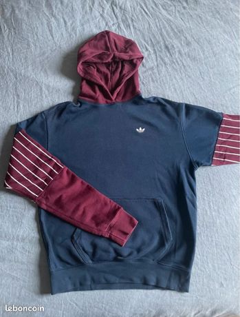 Adidas Originals Pull Adidas Rouge Et Bleu Adidas Sweat A Capuche