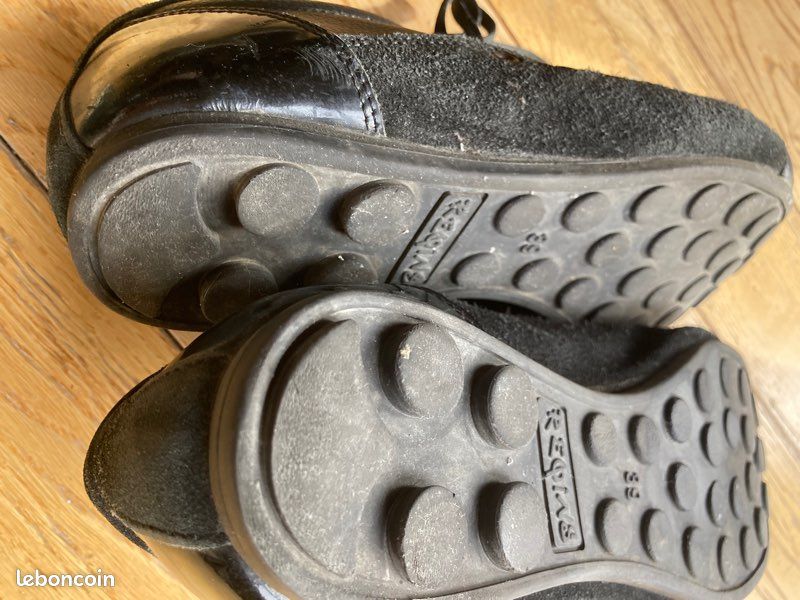Chaussures baskets Reqins 38 cuir noir ( fanfan31 ) (image 5)