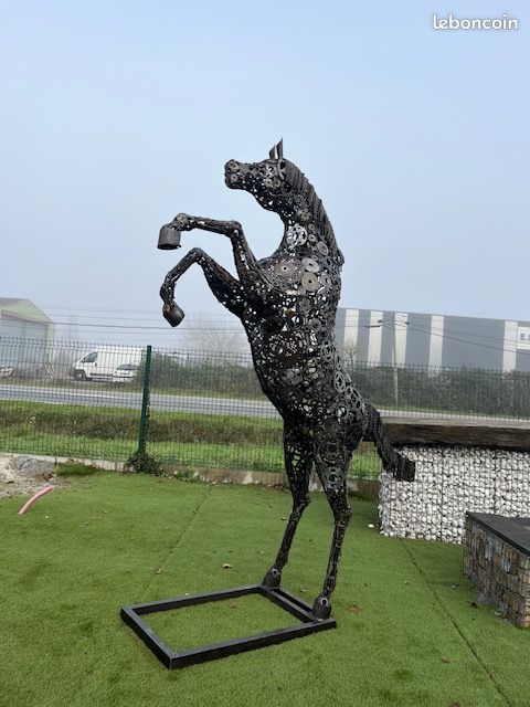 Statues animales métal recyclé XXL – Art industriel jardin / déco unique (image 2)