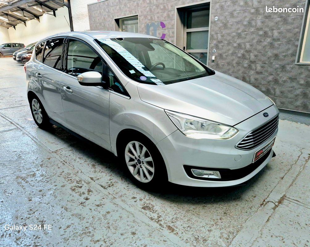 Ford c-max 1.0 125cv essence titanium 1ère main gps cuir caméra coffre électrique distribution neuf (image 1)