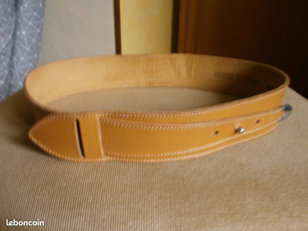 Ceinture Vintage En Cuir Georges Rech - Marron, Taille 67/73cm - Authentique Et En Très Bon état