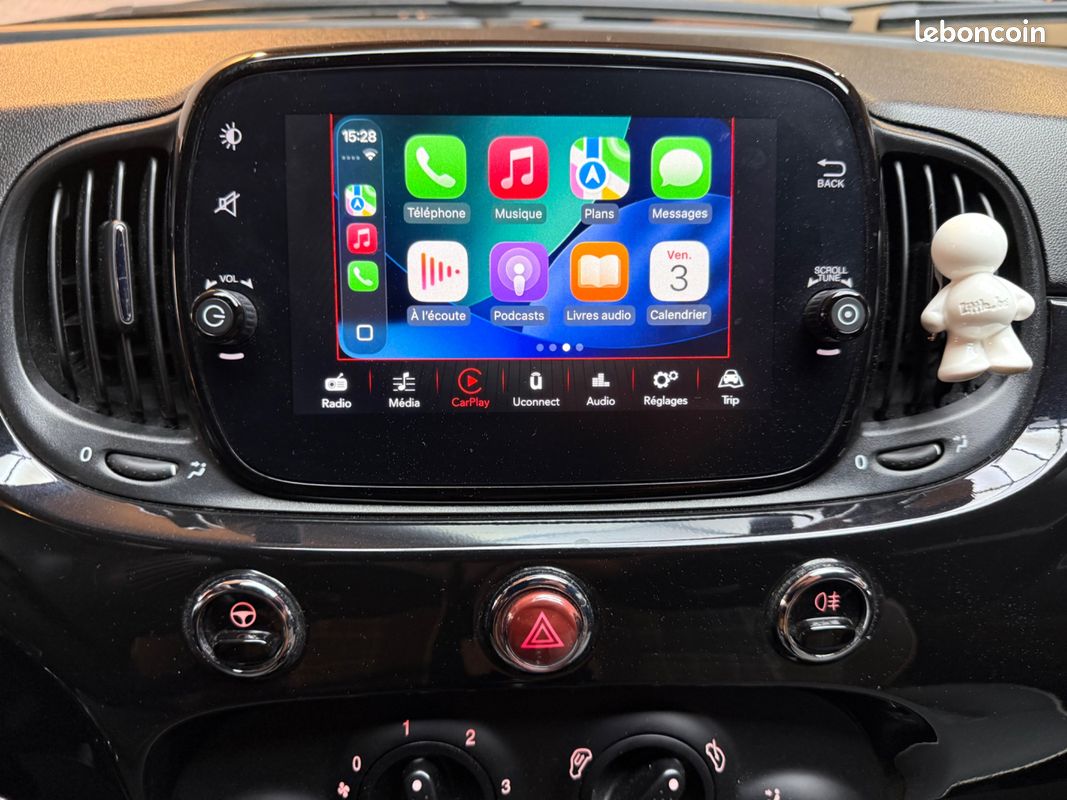 FIAT 500 1.2 70 LOUNGE / APPLECARPLAY / RÉGULATEUR - LIMITEUR DE VITESSE / RADAR DE RECUl (image 8)
