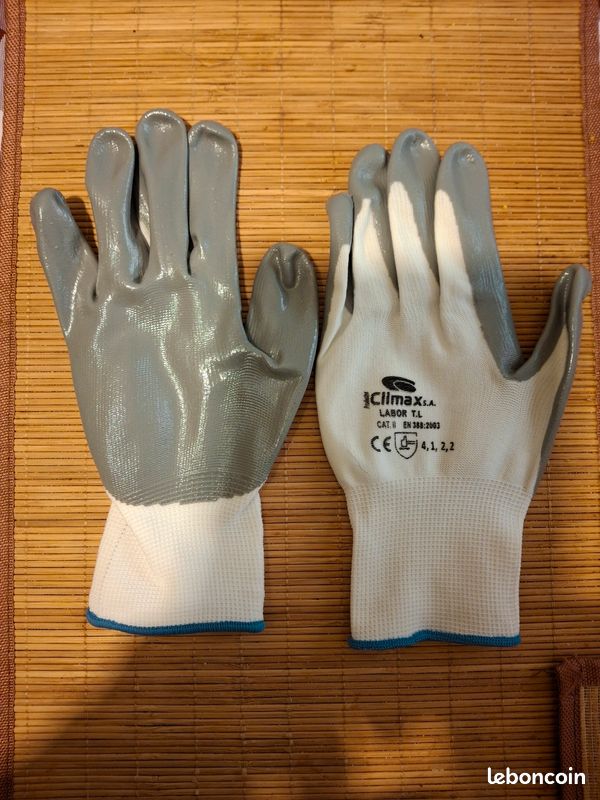 Lot de 10 paires de gants de manutention polyamide enduction polyuréthane Taille TL (image 1)