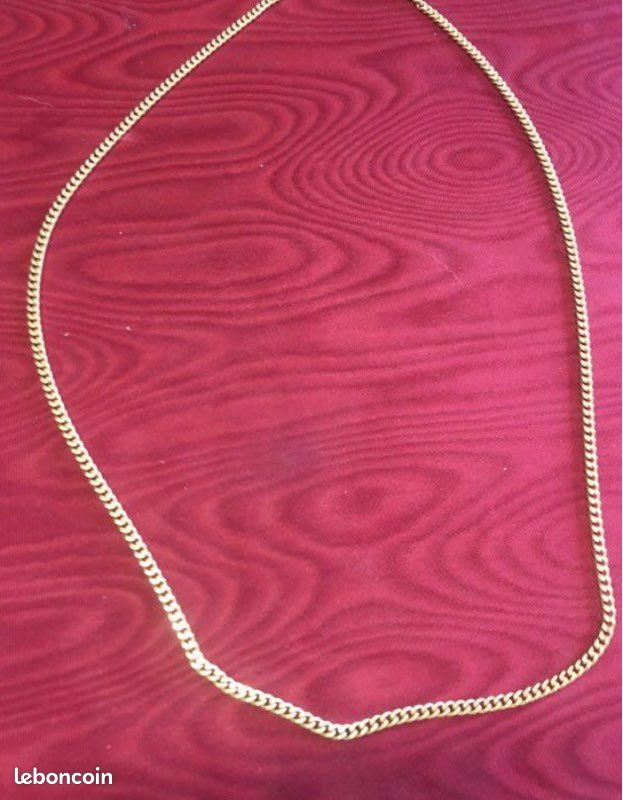 Chaîne en or 18K maille forçat taille 58cm 13.3g-1400 (image 5)