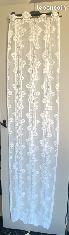Longs rideaux Vintage blanc dentelle excellent état – 1 paire – 49x172 cm (image 1)