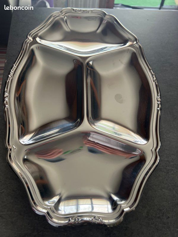 Ancien plat cosmos de guy degrenne inox vintage