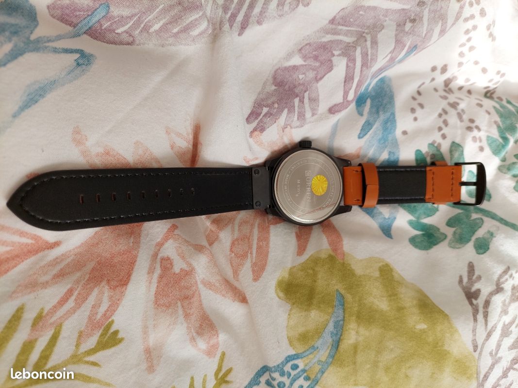 Montre CURREN Homme noire marron orange neuve (image 2)