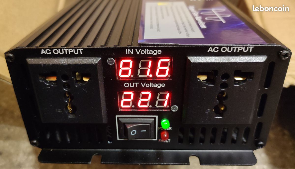 Onduleur, convertisseur électrique inverseur de courant de 72v DC à 220v AC 6500 watts en pic avec prise européenne 230V (image 2)