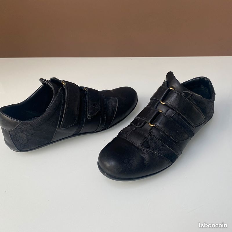 Tennis Gucci vintage en cuir noir (image 2)