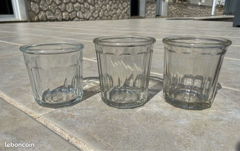 Lot De 18 Pots à Confiture Anciens – Verre Transparent – Fin XIXe Début XXe – Parfait état