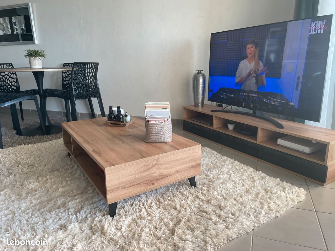 Table basse effet chêne (image 4)