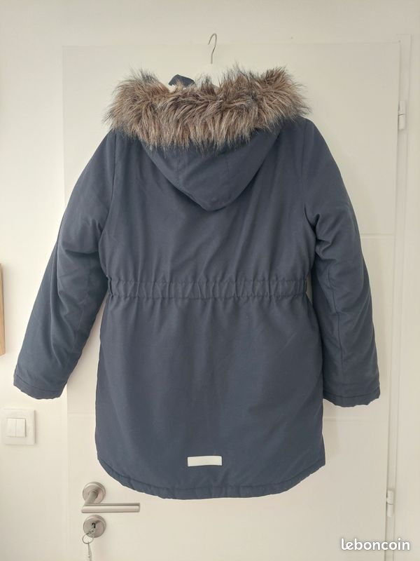 Doudoune chaude bleu marine avec capuche 13 ans (image 3)